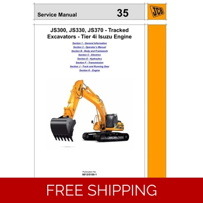 JCB JS300, JS330, JS370 TIER 4I ISUZU ENGINE SERVICE REPAIR MANUAL